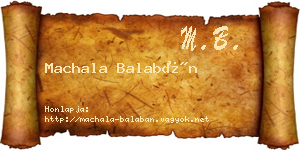 Machala Balabán névjegykártya